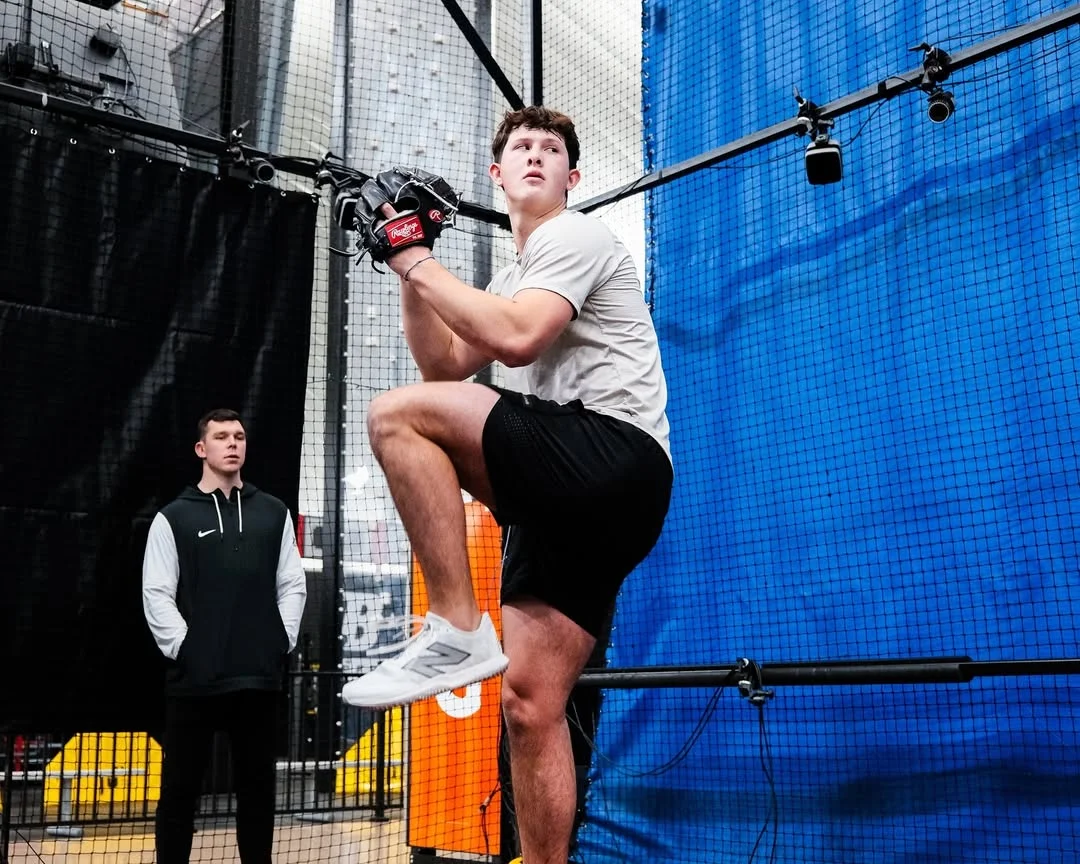 Baseball and fastpitch pitching training session at BSF Bensenville facility