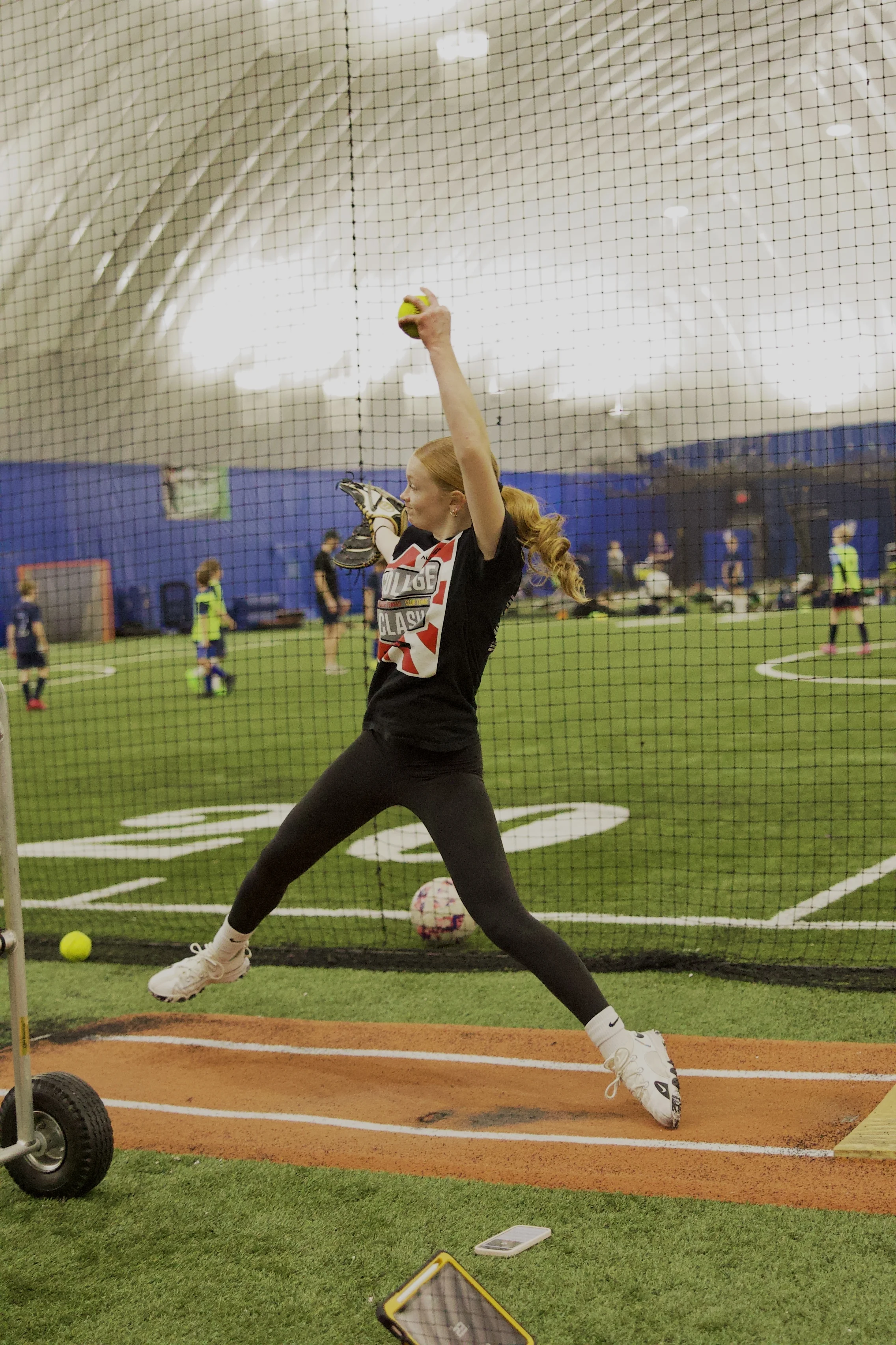 Fastpitch movement and throwing session at BSF