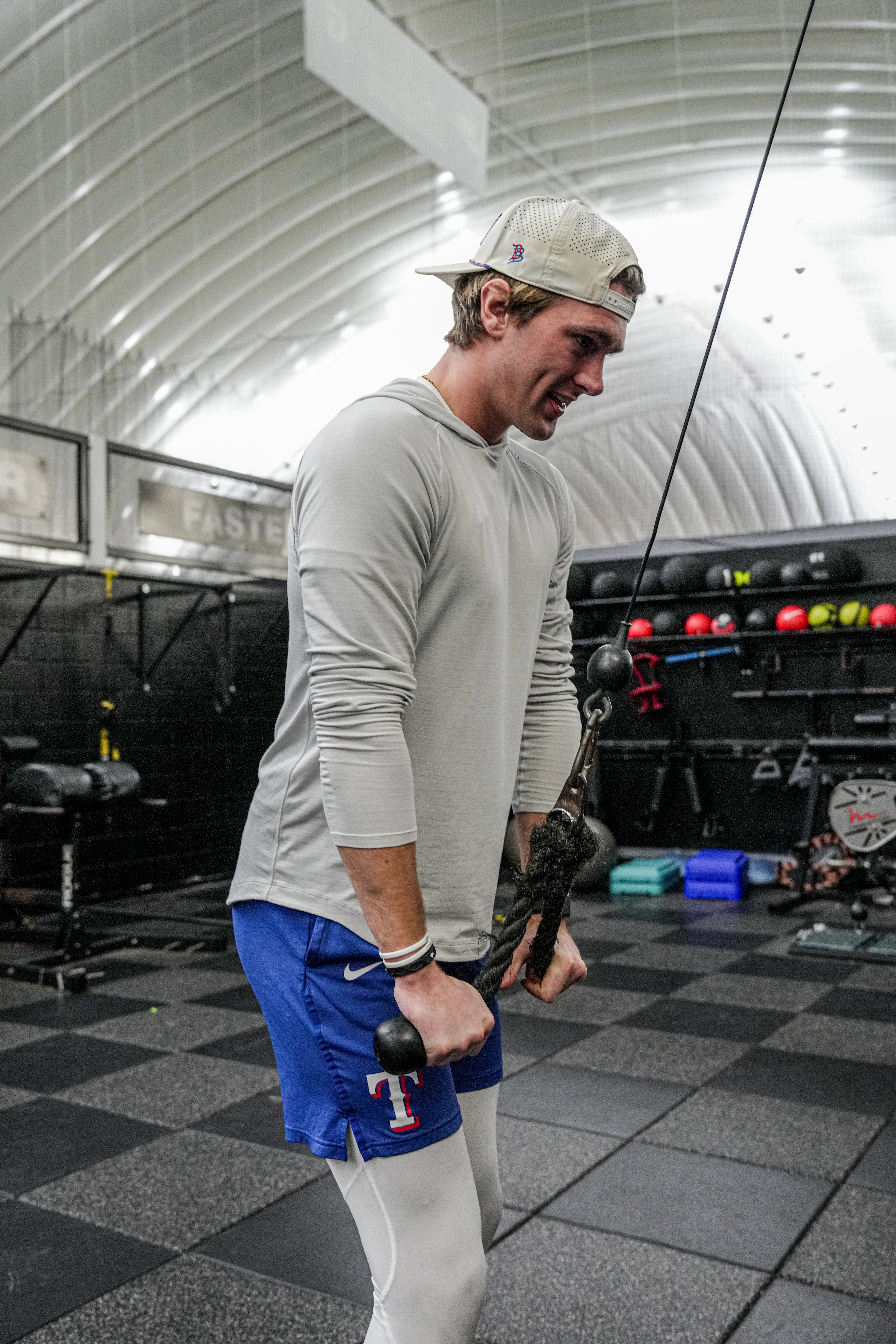 Athlete performing pitching mechanics training at BSF Performance Lockport facility
